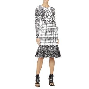 Bcbgmaxazria Emmanuelle Jacquard Peplum Dress
